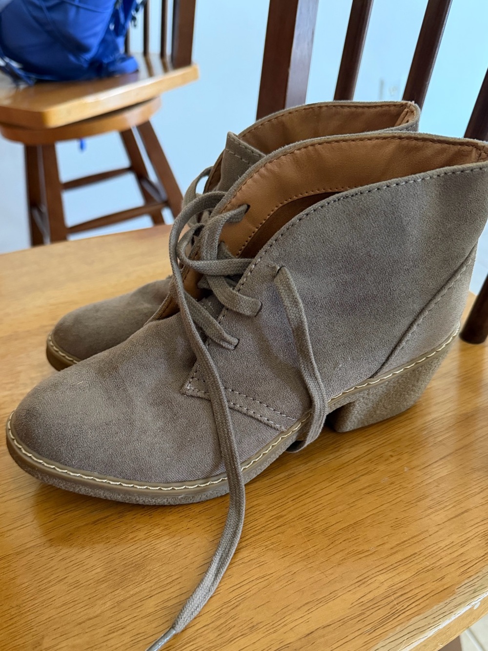 Taupe Suede Lace-Up Ankle Boots - Classic Casual